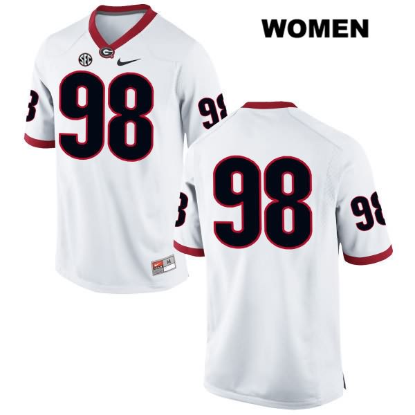 Georgia Bulldogs Women's Rodrigo Blankenship #98 NCAA No Name Authentic White Nike Stitched College Football Jersey OUL1656AV